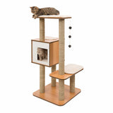 Catit Vesper High Base Cat Tree, Cube Cave with 2 Platforms 22.05 x 22.05 x 47.83 in