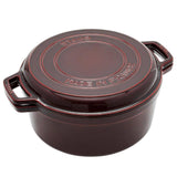Staub 7-Quart Cast Iron Braise and Grill Enameled Cast Iron Blue or Red