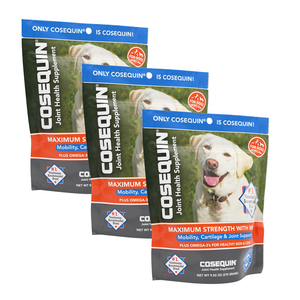 Cosequin Maximum Strength with MSM Joint Health Supplement for Dogs, 60ct Soft Chews, 3-pack