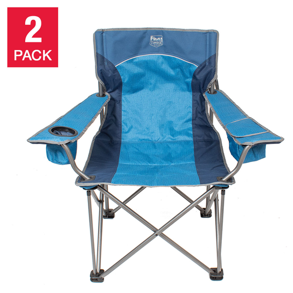 2 Pack Portable Directors Chair Timber Ridge Oversize Quad Chair