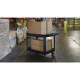 Luxor E Series Utility Cart, 2 Shelf Heavy-duty Polyethylene Cart