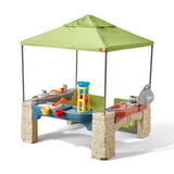 Step2 All Around Playtime Patio with Canopy Playset, Shaded Outdoor Playhouse for Kids with Realistic, Interactive Features, Room