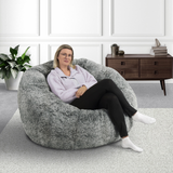 Lounge & Co. Faux Rabbit Fur Donut Chair, 46" L x 44" W x 30" H Jumbo Lounger