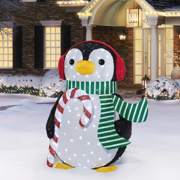 5' LED Candy Cane Penguin With 390 LED Lights