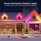 Govee 150ft Permanent Outdoor Lights Elite, Smart Festive RGBIC Lighting