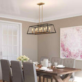 Artika Carter 8-Light Long Pendant Light, Rectangular Chandelier