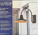 Lutec 12" Wall Light Vintage American Outdoor LED Barnlight with Copper Shade