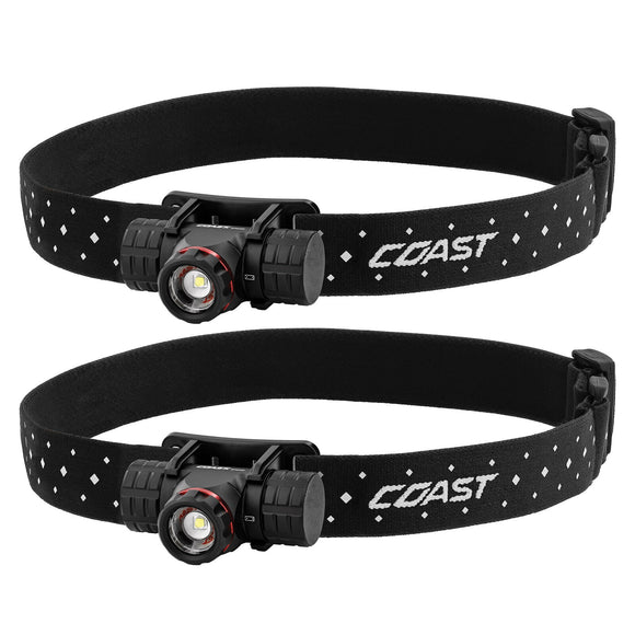 Coast XPH27R 410 Lumens Rechargeable LED Headlamp, 2-Pack