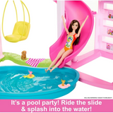 Barbie Dreamhouse Pool Party Doll House with 3 Story Slide, 75+ Pieces