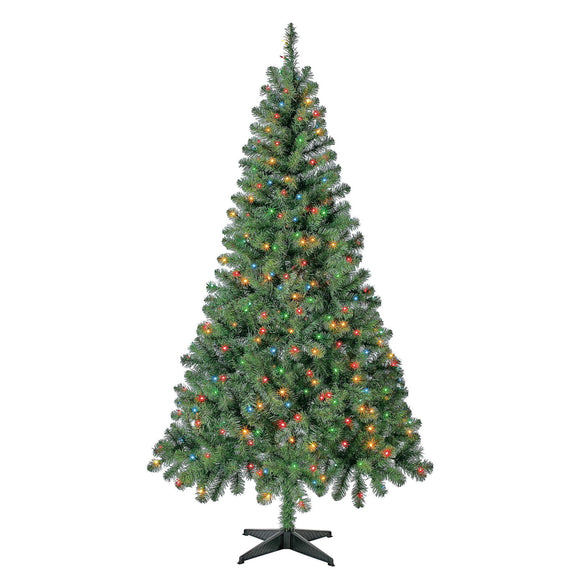 6.5’ Pre-Lit Pine Artificial Christmas Tree with 250 LED lights