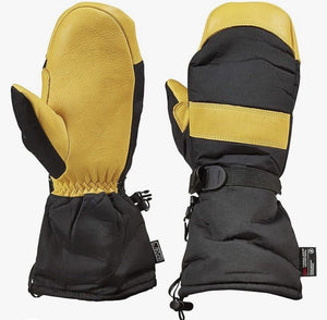 Saranac Premium Deerskin Leather Gloves, Gauntlet Deerskin Leather Winter Ski Mittens