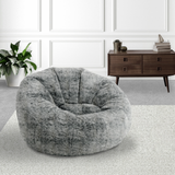 Lounge & Co. Faux Rabbit Fur Donut Chair, 46" L x 44" W x 30" H Jumbo Lounger