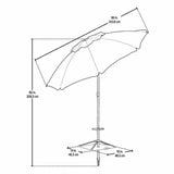 Tommy Bahama 8 Ft Beach Umbrella, UPF 50+ Undercoating for Sun Protection