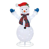 LED Pop-Up Snowman Family Sculpture, Christmas Decorations, Holiday, Outdoor