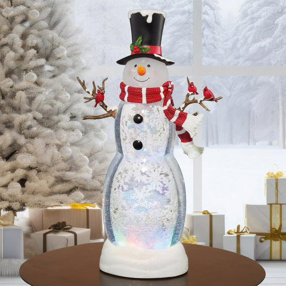 19.4” H Snowman Lantern with LED Lights