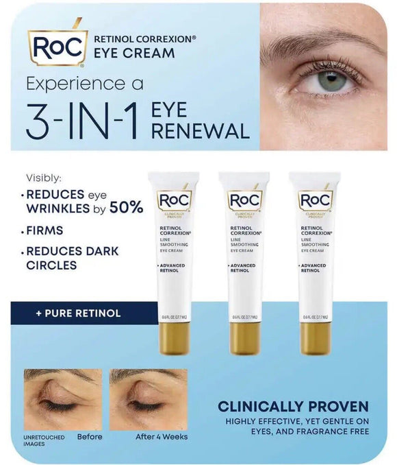 RoC Retinol Correxion Line Smoothing Eye Cream, 3-pack