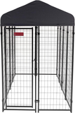 Lucky Dog Stay Series Villa Dog Kennel with Privacy Screen 4' X 8' X 6'