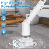 Electric Spin Scrubber Rechargeable Cordless Cleaning Brush with 6 Brush Heads