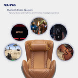 Nouhaus Classic Massage Chair with Ottoman Caramel Leather Lounge Chair