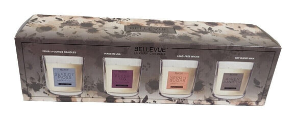 Bellevue 4-11 oz Soy Blend Candles, Luxury Soy Blend Candles