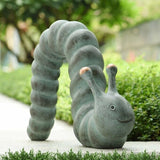 Verdigris Big Caterpillar Garden Statue, 16.5 in L x 5.3 in W x 11 in H