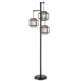 Bridgeport Designs Kelsey Dual Square Metal 3-Light Floor Lamp, 73”H X 21.5”W