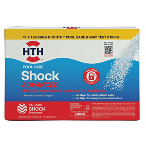 HTH Pool Care All-In-One Super Shock, 15 x 1 lbs. Advanced Shock Bags