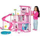 Barbie Dreamhouse Pool Party Doll House with 3 Story Slide, 75+ Pieces