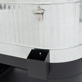 Permasteel 120 Quart Double-lid Rolling Cooler in Galvanized Steel