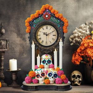 Day of The Dead Clock with Tabletop Centerpiece