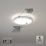 Artika Altitude 15 in. LED Modern Flush Mount Light, 5 CCT Chrome Color Changing