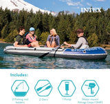 Intex Excursion Inflatable Boat, Rafting and Fishing Boat w/ Oars & Pump