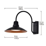 Lutec 12" Wall Light Vintage American Outdoor LED Barnlight with Copper Shade