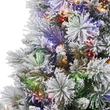 4.5ft Pre-Lit Glitter Flocked Potted Artificial Christmas Tree with 200 Lights