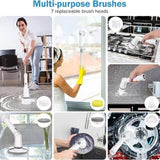 Electric Spin Scrubber Rechargeable Cordless Cleaning Brush with 6 Brush Heads