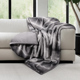 Mon Chateau Faux Fur Throw, 60” x 70” Thick Luxe Faux Fur Throw Blanket