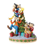 Jim Shore 12”H Disney Mickey & Friends Decorating Tree with Lit Star Figurine