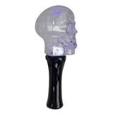 Northlight 9" LED Lighted Skull, Transparent Multi-Function Halloween Skull Light