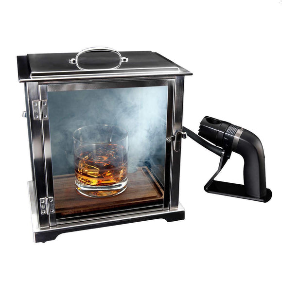 Crafthouse by Fortessa Glass Smoking Box with Handheld Smoker, 12 in. x 12 in. x 13 in.