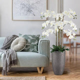 CGH Faux 4 Foot Phalaenopsis Orchid Arrangement with Modern Style Planter