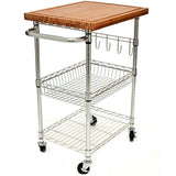 TRINITY EcoStorage Bamboo Top Kitchen Cart, 24"W x 19.75"D x 36.5"H