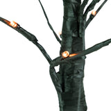 Northlight 24" LED Lighted Black Weeping Halloween Twig Tree with 20 Orange LED Lights