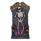 Animated Skeleton Tombstone With Lights And Music