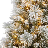 4.5ft Pre-Lit Glitter Flocked Potted Artificial Christmas Tree with 200 Lights