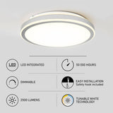 Artika Altitude 15 in. LED Modern Flush Mount Light, 5 CCT Chrome Color Changing