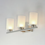 Maxim Duet 3-Light Satin Nickel Vanity Light with Integrated LED Bulbs