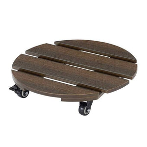 Stylecraft 15.75" Faux Wood Plant Caddy with Ball Bearing Casters, 2-pack