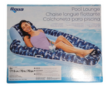 Aqua 70" Inflatable Pool Lounger Chaise Float with Comfortable Headrest