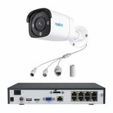 Reolink 8 Channel NVR PoE Smart Security System, 6x 12MP Bullet Camera PoE Camera