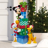 Disney 4’ Mickey & Friends with Stacked Presents Statue 8 Holiday Songs